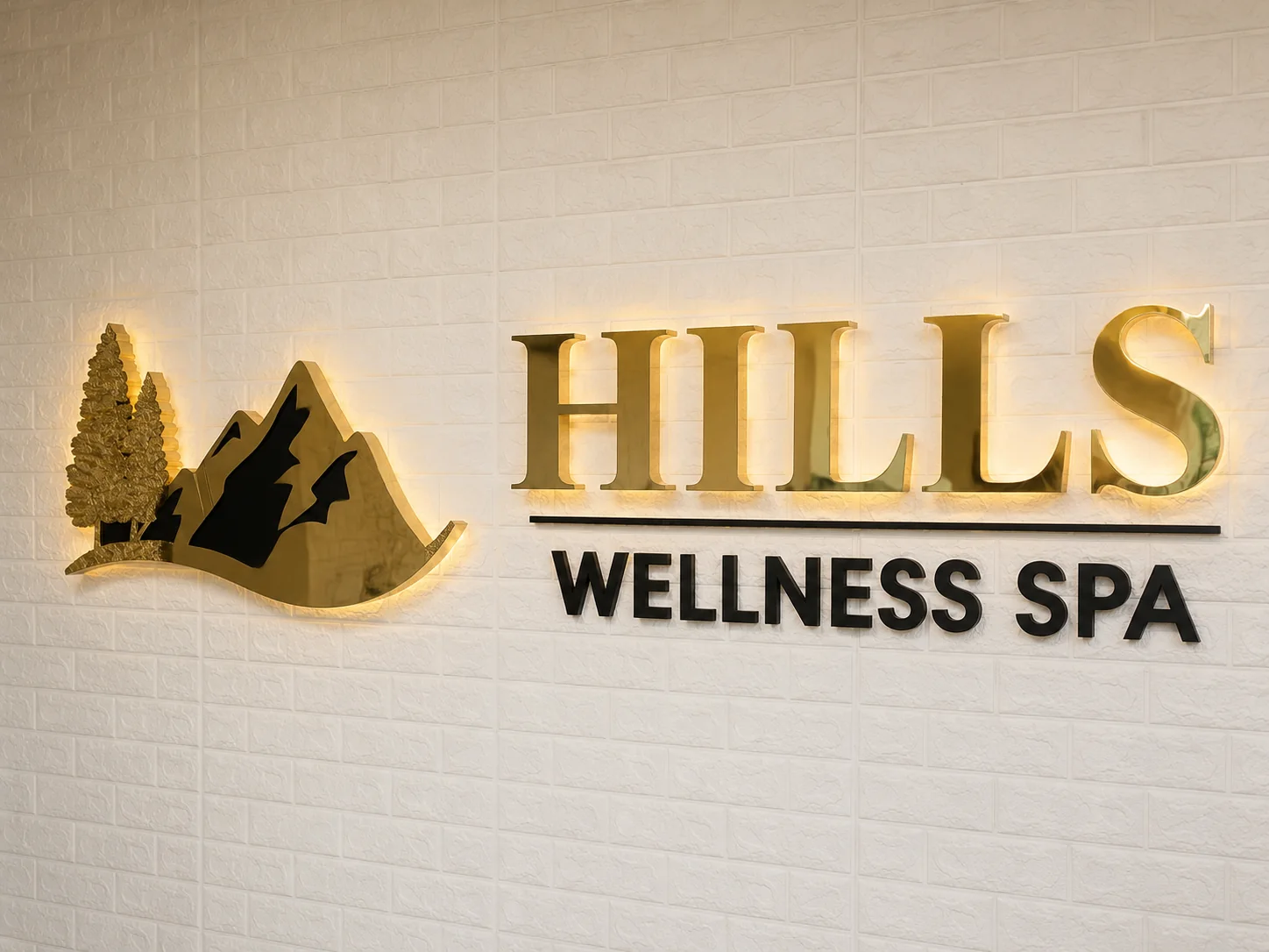 Hills interior signage at Hills Wellness Spa