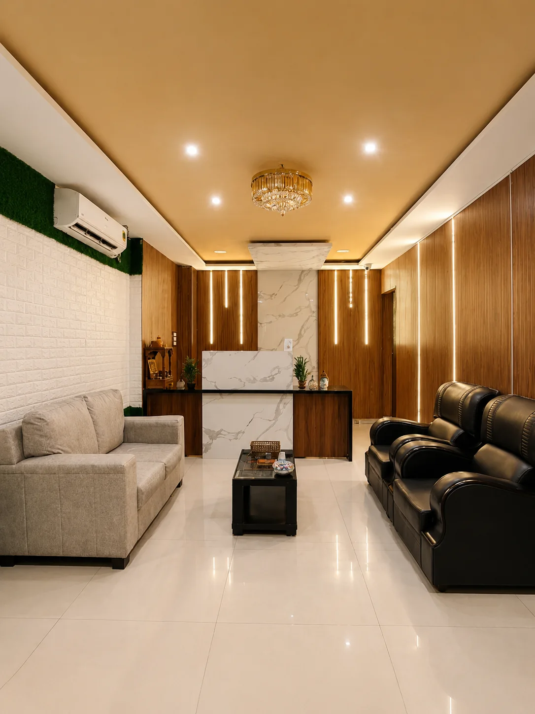 Reception lounge at Hills Wellness Spa Madhapur